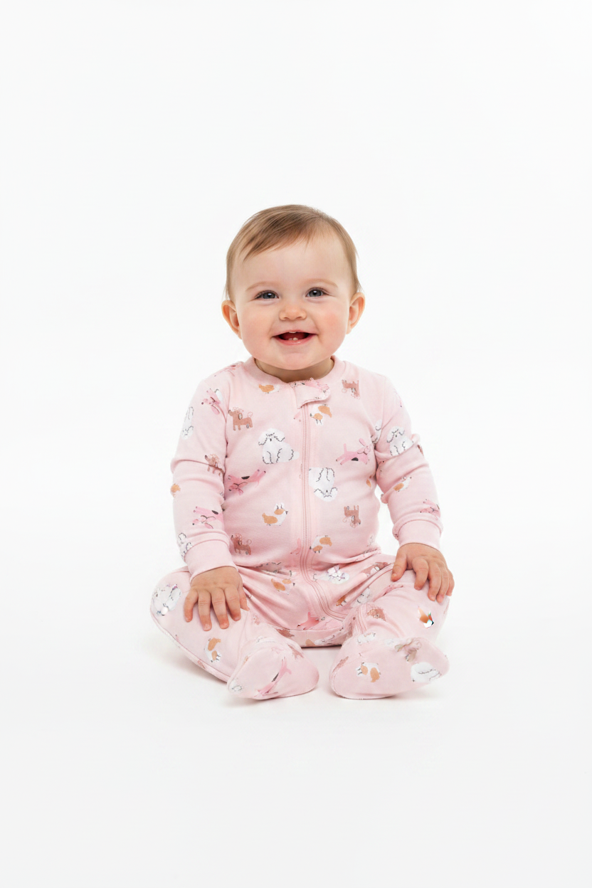 Pyjama Une pièce Rose- Amis les chiens