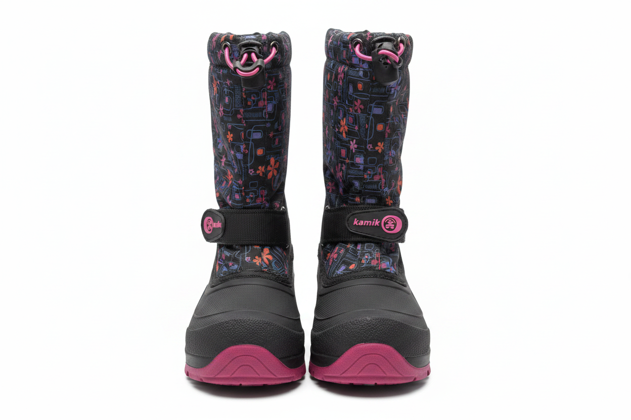 Bottes de Neige Kamik- Noir avec vent de Fleurs