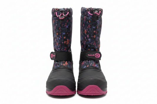 Bottes de Neige Kamik- Noir avec vent de Fleurs