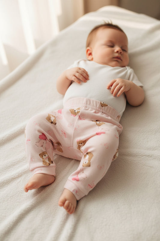 Pantalon Rose Oursons et Cœurs