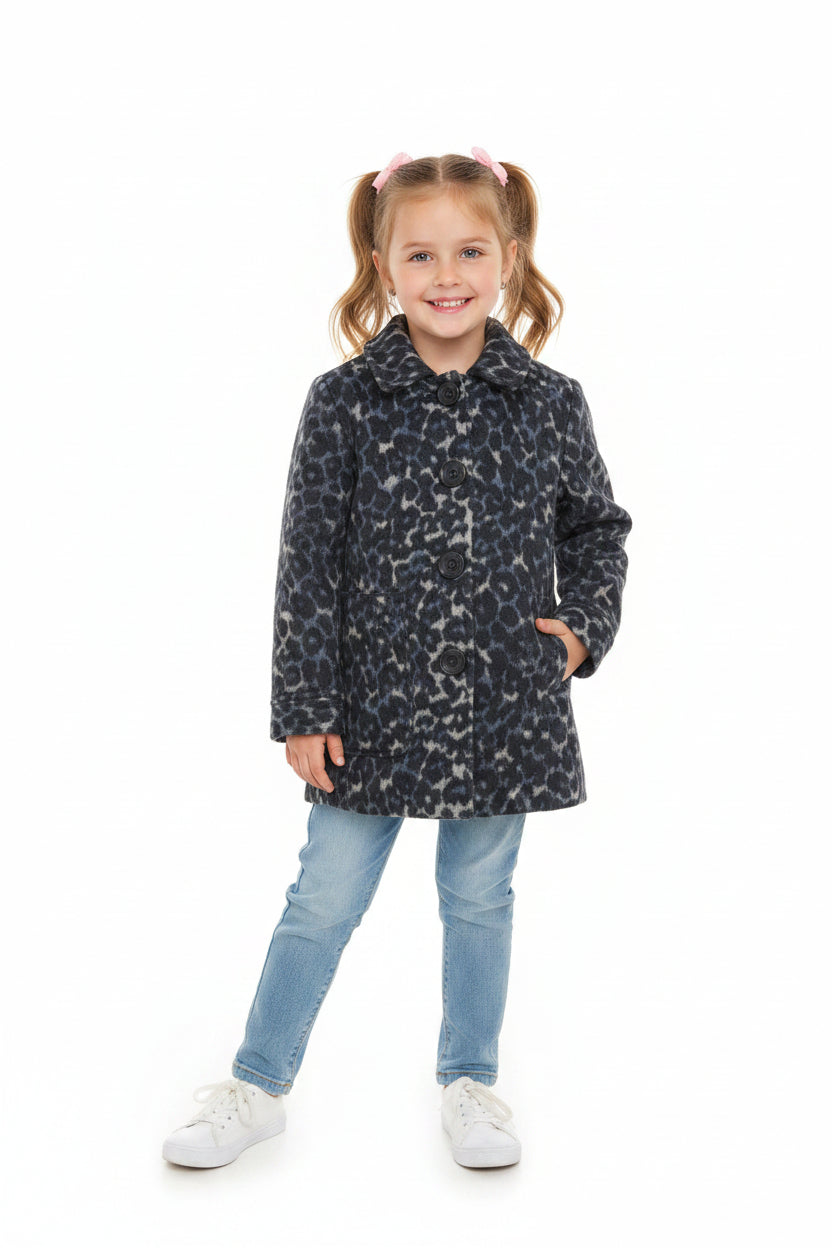 Manteau Léopard Bleu & Gris