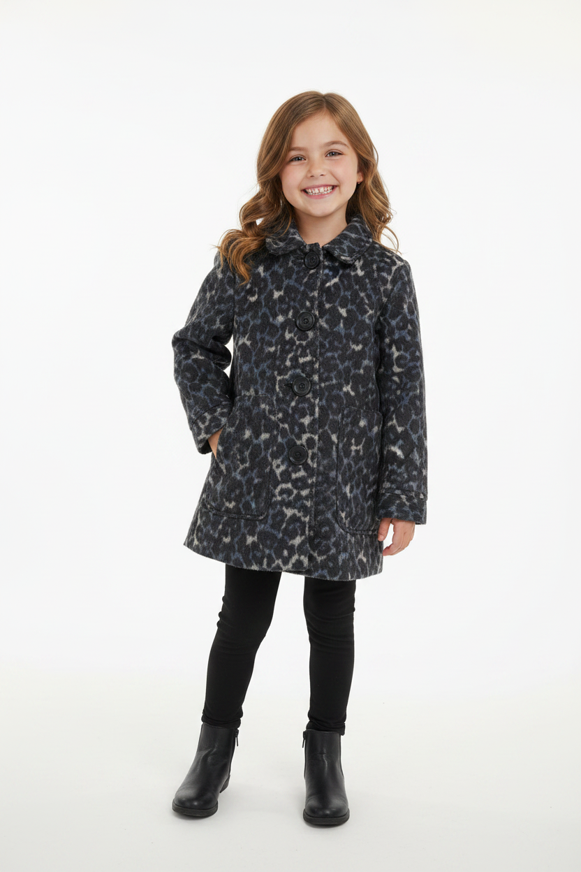 Manteau Léopard Bleu & Gris