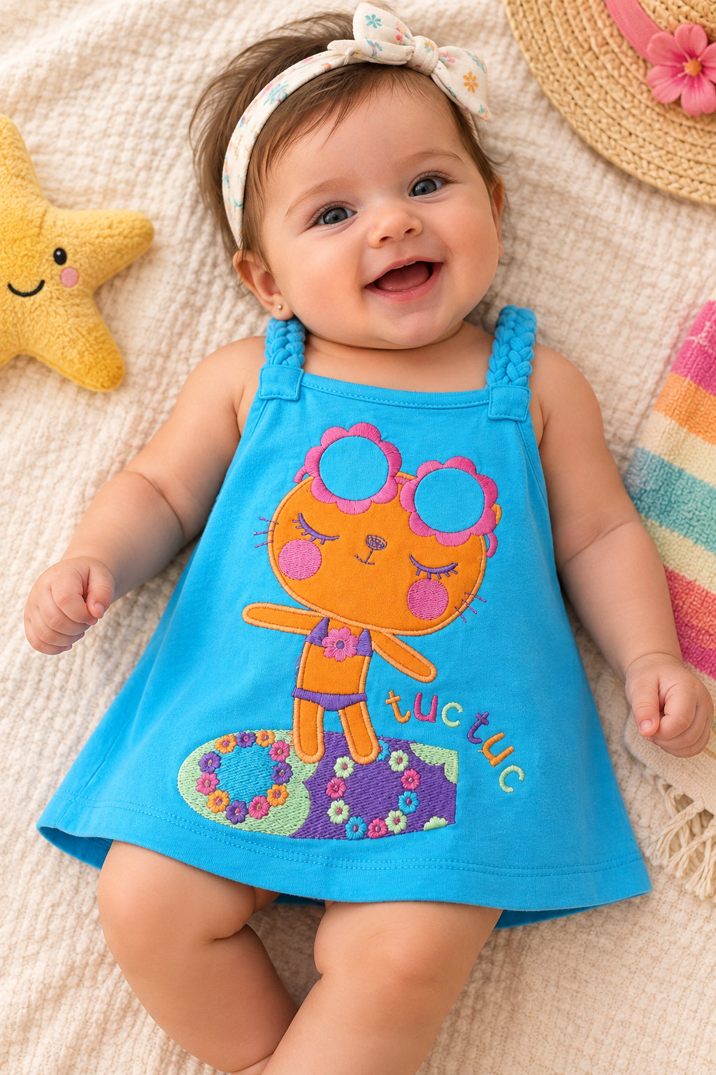 Robe chatte fait du surf