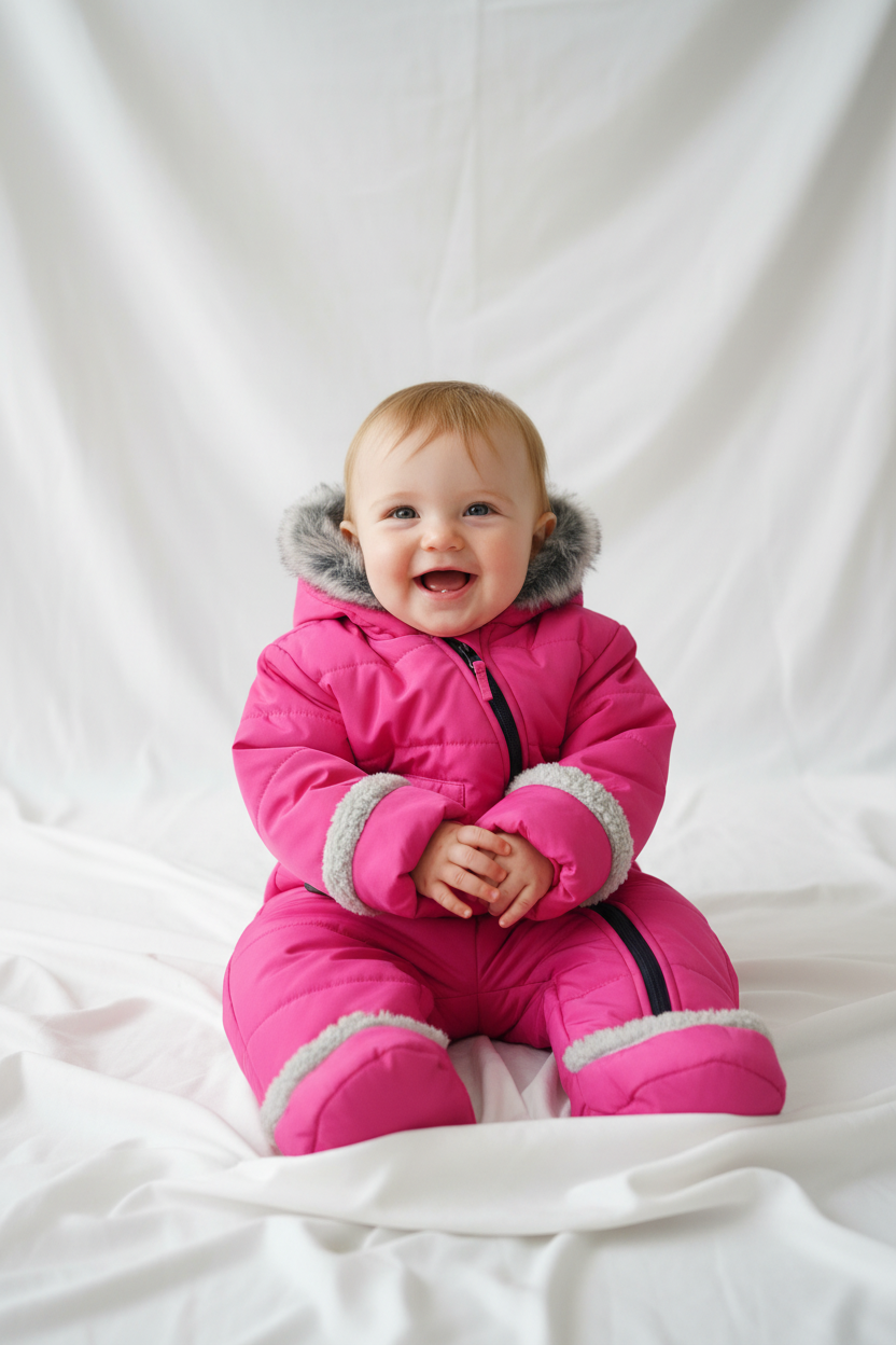 Habit de neige bébé – Rose framboise ❄️💗