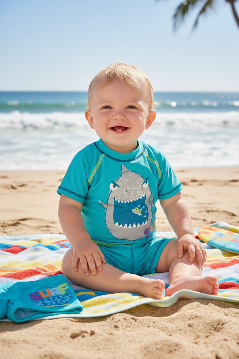 Maillot de bain 2 pièces/ requin Surf - 3D