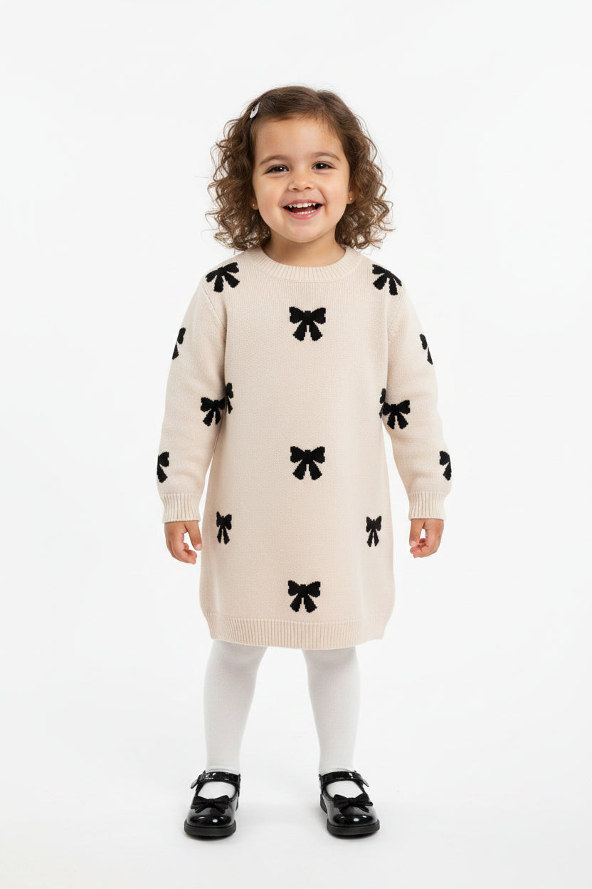 Robe Beige à boucles noir