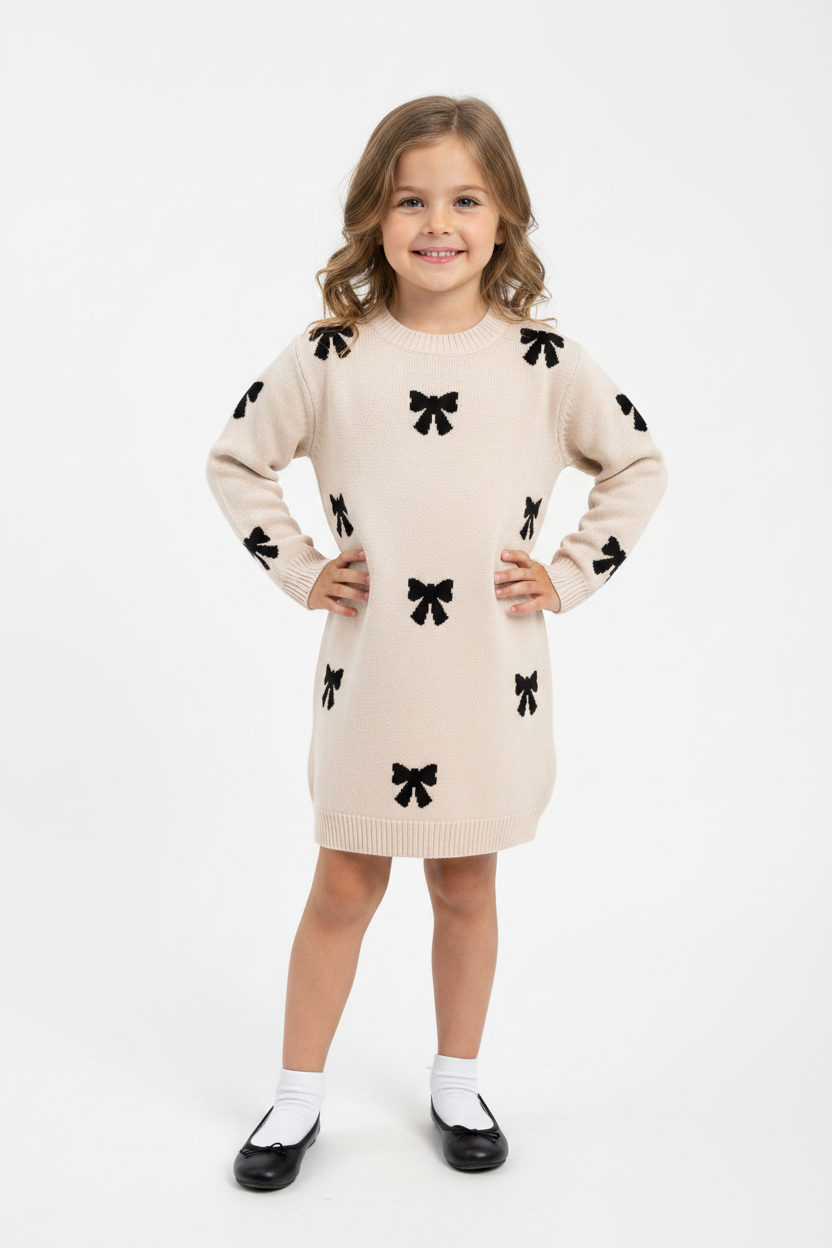 Robe Beige à boucles noir