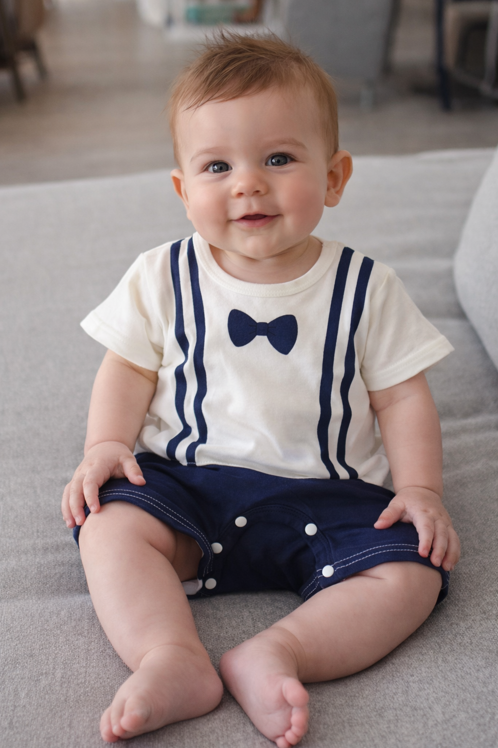Barboteuse Petit Gentleman modèle - Noeuf Papillon