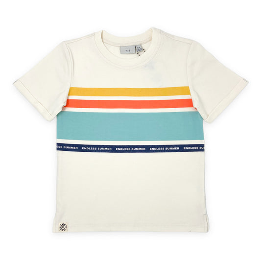 T-shirt blanc à bandes