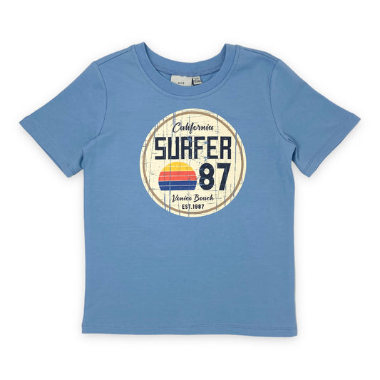 T-shirt bleu poudre SURFER