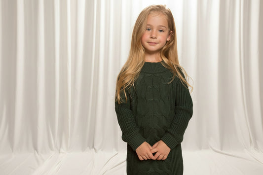 Robe tricot à maille Verte