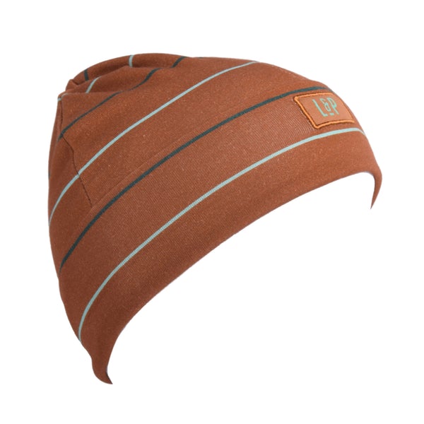 Tuque de coton L&P CARAMEL & BLEU NAVIRE