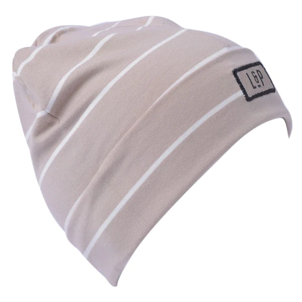 Tuque de coton L&P GRIS SABLE & CRÈME