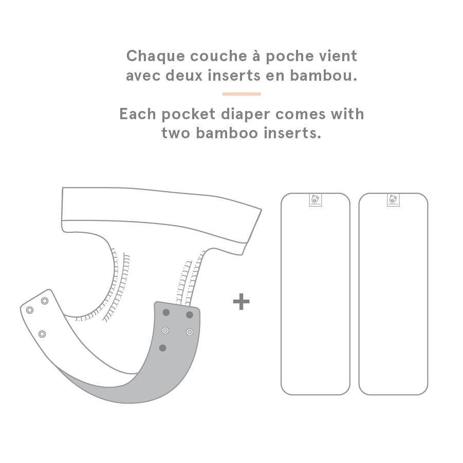 Couche lavable PALMIER bouton pression